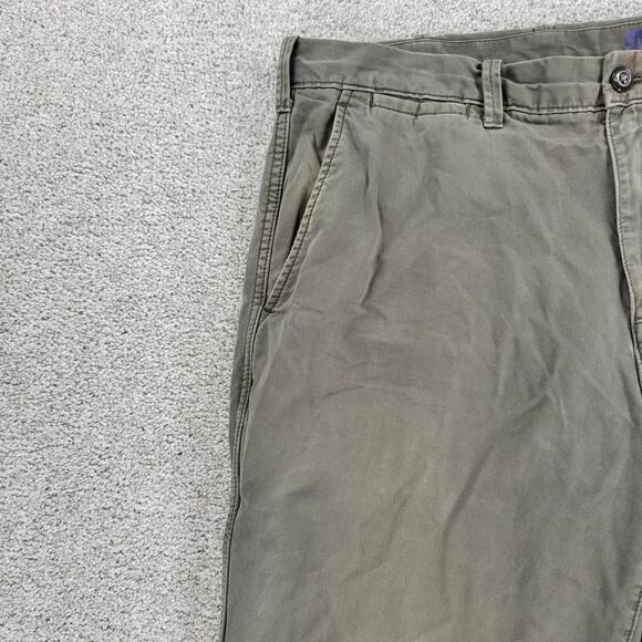 VTG Gap Flannel Lined Pants Mens 36x32 Green Khaki Tapered Leg Buffalo Check - Picture 12 of 16